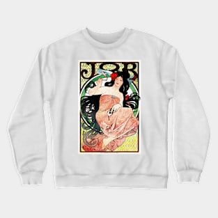 JOB CIGARETTES Vintage Art Nouveau Advertisement Crewneck Sweatshirt